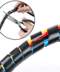 Cutting Flexible Spiral Cable Tidy Tube Multicolor Wire Management Sleeve 5M Cable Wrap Organizer 16mm