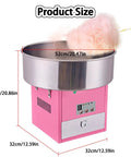 Automatic Cotton Candy Machine For Parties High Power 980W Commercial Candy Floss Maker with pink design and size dimensions.