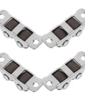 Slick Rolling Mini Caster Wheels With Tight Grip Double Row Plates And Heavy Duty Carbon Steel Brackets For Smooth Cabinet Upgrades And Lightweight DIY Gear Transport Projects Zero Wobble Guarantee Set Of Four, showing dual plate design.