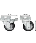 Heavy Duty Polyurethane Caster Wheels 20 Pack Swivel Stem Casters Built Tough For Daily Hauls With Drop In Replacement and High Load Capacity For Warehouse Carts and Workstations, showing 4-inch wheels and dimensions.