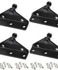 Universal 10mm Ball Stud Strut Mounting Bracket Kit for Heavy Duty Gas Strut Shock Mounts with 20 screws, black metal brackets