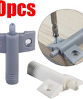 Soft Close Drawer Hinge Dampers 10 Pack No-Fuss Quiet Cabinet Door Closer for Kitchen and Bathroom, gray and white shown