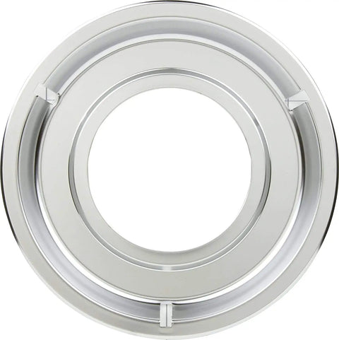 Replacement Round Gas Stove Drip Pans For Frigidaire And Tappan 4 Pack Made In USA Fits 5303131115 silver pan with center hole
