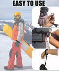 Glove Leash With Metal Button Safety Strap For Ski Gloves And Winter Wear Anti Lost Wrist Leash displayed with snowboarder on snowy mountain