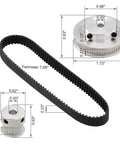 Built Tough GT2 Timing Pulleys With Precision Cut Teeth And Solid Aluminum Housing Run Crazy Smooth For Total Zero Slip On Any 3D Printer Or CNC Motion System Upgrade Project with dimensions