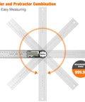 Kickass Digital Angle Finder And Protractor 7 Inch Stainless Steel Measuring Ruler With Bright LCD Display for precise measurement and protractor use.