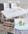 Ultra Soft Glass Table Top Bumpers Set of 20 No Slip Pads for Glass Tables, Transparent Non Adhesive Rubber Cushions in use