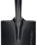 Mini Digging Shovel Built Tough With Heavy Duty Carbon Steel Head And Serrated Blade, ergonomic design visible from front view
