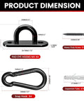 Product dimensions for 304 Stainless Steel Pad Eye Hooks Set Of 8 For Ceiling Hammock Swing And Plant Hangers with screws.
