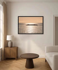 Sunset Rowing Team Canvas Print With Ocean Silhouette Minimalist Wall Art For Living Room And Office Dope Multiple Size Options Framed Poster In Black 24x36 Trendy Home Decor For Modern Spaces