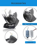 Beefy Axial Fan For Spindle And Servo Motors 400/480VAC 0.26A Five Blade Sheet Steel Black Finish with accessories