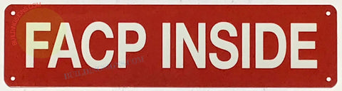 Inside Fire Alarm Control Panel Sign 3x12 Inch Aluminum Reflective Rust Free Red Wall Mount Sign With Corner Mount Holes
