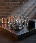 Tough As Nails 12 Piece Plasma Torch Parts Kit featuring copper nozzles, secure socket electrodes on a metal surface.