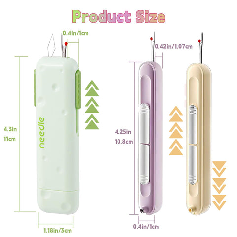 Product size details of Multifunctional Needle Threader Kit For Hand And Machine Sewing With 2 In 1 Automatic Threaders And 3 In 1 Threader With Storage Box Colayerist 3 Piece Sewing Supplies Set For Easy Threading Stitch Removal And Needle Storage Must Have.