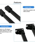 16.5 Inches Heavy Duty Folding Table Legs 4 Pack Metal Trestle Feet With Screws, showing folded and extended states.