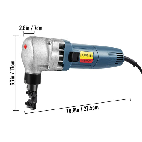 Electric Metal Nibbler Crazy Fast Cuts 380W 1800RPM Heavy Duty Cutter For Stainless Steel Aluminum And Plastic 0.07 Inch