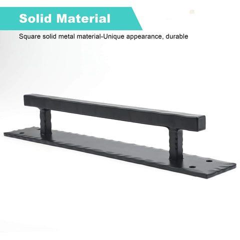 Matte Black 14 Inch Heavy Duty Barn Door Handle Set For Sliding Doors And Gates with solid square metal construction