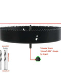 Amazon Rannb 9.5-inch bi-metal hole saw with drill bit and hex wrench for wood, plastic, drywall, metal; 10mm triangle shank