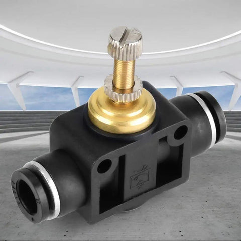 Tough T Shape Pneumatic Fitting With Adjustable Pressure Regulator Valve Quick Connect Tube Adapter For 4mm Air Hose No Sweat Tool Free Snap Fit Hookup Heavy Duty Copper And Plastic Build