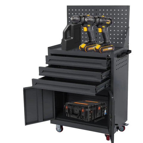 Heavy Duty Rolling Tool Chest On Wheels With Locking Drawers And Soft Liners Rustproof Steel Cabinet For Garage Workshop And Warehouse Tough As Nails Tool Storage With Easy Glide Wheels And Secure Locking System, open