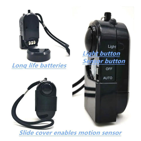 Portable Mini Motion Detector Alarm With 120dB Siren And SOS LED Light For Hotel Door Security For Women And Kids