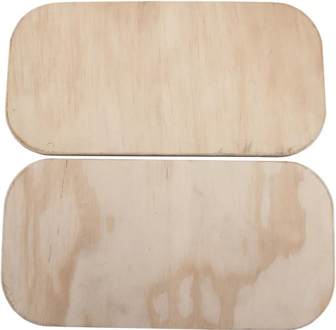 Two AC plywood soles from Asphalt Shoes For Tamping And Compacting In Hard To Reach Areas With Thermal Barrier AC Plywood, Red Model.