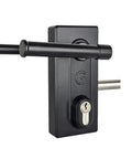 Badass Stainless Steel Gate Lock With Adjustable Deadbolt And Three Keys for Heavy Duty Fence Security, black finish.