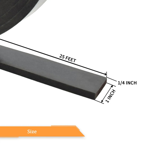 Heavy Duty Rubber Strips Quarter Inch Thick One Inch Wide Twenty Five Feet Long For Gaskets Sealing Bumpers Flooring Doors
