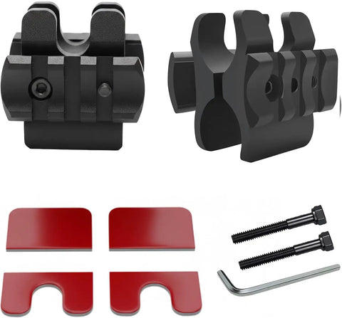 Rugged Shotgun Barrel Clamp Mount With Rubber Pads for 12 Gauge Guns, showing components including screws and wrench