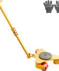 Heavy Duty Machinery Skate Dolly Moving Cart With 6614 Lbs Capacity Carbon Steel Frame and three swivel wheels for easy transport.
