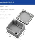 Cast aluminum IP65 junction box, 80x75x60 mm, lid separated for outdoor electrical project.