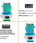 360 Degree Motorized Rotating Display Stand White Electric Spinner Turntable For Tumblers Jewelry Photography Products Adjustable Speed Turner Base Showpiece Prop with cup instructions.