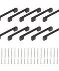 5 Inch Aluminum Alloy Drawer Handles Set Matte Black Cabinet Pulls With Solid Base Includes Screws Durable Rust Resistant Hardware For Kitchen And Bathroom Drawers Easy Install 10 Pack shown with screws