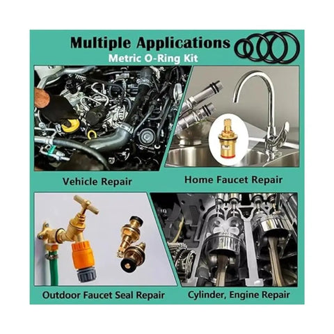 Complete 1020 Piece O Ring Kit With 24 Metric Sizes In NBR Nitrile Rubber Oil And Heat Resistant Seals Storage Case For Faucets Plumbing And Automotive Repairs, vehicle and faucet repair uses