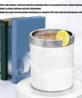 Dope Two In One Desk Drink Heater And Chiller With Matching Mug One Touch Switch 36 Watt Electric Cup Warmer Cooler For Coffee Milk Beer Tea Keep Sips Bone Chilled Or Sweltering Hot On The Fly with lemon slice and steam.