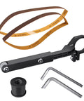 Upgrade Any Angle Grinder To A Belt Sander Instantly with a steel attachment, sanding belts, and tools for woodworking and metal polishing.