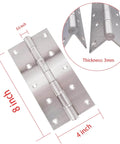 8 Inch Stainless Steel Ball Bearing Door Hinges For Heavy Duty Wood Doors With Square Corner One Eighth Inch Thick Matte Black Finish Includes Mounting Screws Load Capacity Up To 232 Pounds Per Hinge And Rust Proof Construction