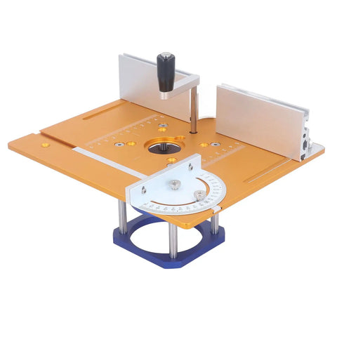 Rock Solid Adjustable Electric Router Lift System With Inverted Lifting Base For Router Tables heavy duty orange lift table with adjustable handle.
