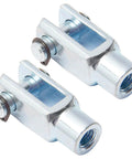 Air Cylinder Clevis End Y Connector M8x1 25 Female Thread 40mm Length 8mm Inner Distance Quick Mount for Air Cylinders Foot Mounting Built Tough Silver Iron, two-piece