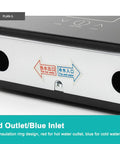 Instant 6500W Electric Water Heater For Bathroom And Dormitory With Digital Temp Display showing red outlet and blue inlet labels.