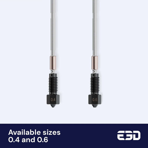 High Flow 0.6mm Prusa Nozzle For MK4 XL 3D Printer ObXidian Brass Variant, 0.4mm and 0.6mm sizes shown, engineered for enhanced prints