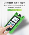 Fiber Optic Light Source 1310 1490 1550 Nanometer For PON FTTH Network Testing with Stable Output, LED Backlight in green silicon shell