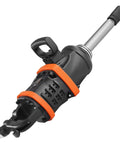 Professional Grade One Inch Air Impact Wrench Built Like A Tank To Handle Heavy Duty Tasks With 5175 Foot Pounds Breakaway Torque For Semi Trucks Buses And Shop Floor Mechanics Featuring An Eight Inch Extended Reach Anvil.