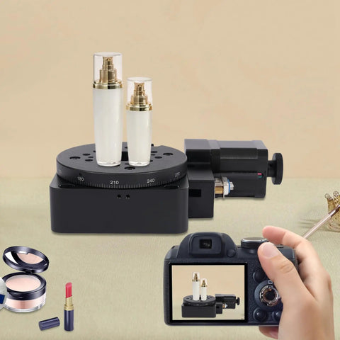 Motorized Rotary Platform Optical Rotation Stage 100mm Turntable With 0.01 Degree Resolution 180 To 1 Worm Gear Beefy 45kg