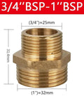 Workhorse Brass Hex Nipple Fittings Male To Male Thread Pipe Coupler Adapter 3/4 BSP to 1 BSP solid brass construction.