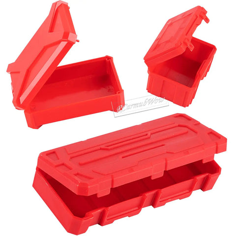 Roof Rack Accessory Kit For One Tenth Scale RC Crawlers TRX4 TRX6 SCX10 Red Cat Including Toolbox in red plastic