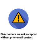Warning sign indicating direct orders are not accepted without prior email contact for the Z Type Mobile Inclined Belt Conveyor