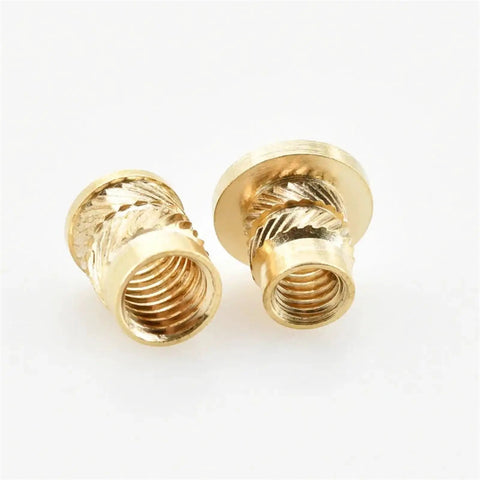 Brass Knurled Hot Melt Threaded Inserts Nuts M3 Size Lock In Solid For Wood And Plastic With Strong Hold To Handle Heavy Torque Stress Without Breaking.