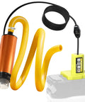 Compatible With Ryobi One Plus 18V Battery Cordless Transfer Pump Crushing Fluid Jobs At 635 Gallons Per Hour With A Slick Adapter, yellow hose.