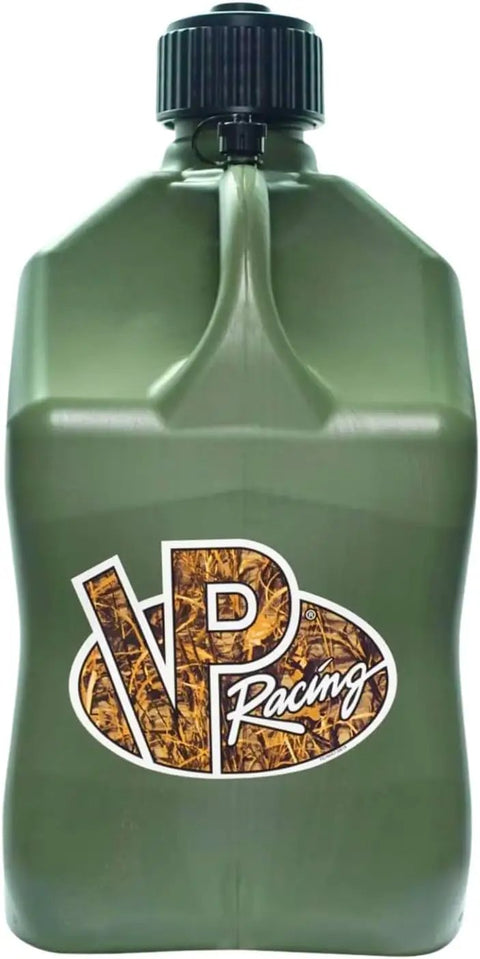 Camo-colored 5.5 Gallon Utility Container Kit With 2 Deluxe Hoses And Get Bent Hose Bender for fluid transfer and spill-free use